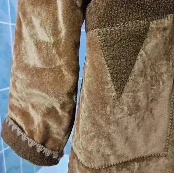 Brown 70's Retro Fuzzy Jacket with Collar Size Medium - Picture 7 of 11